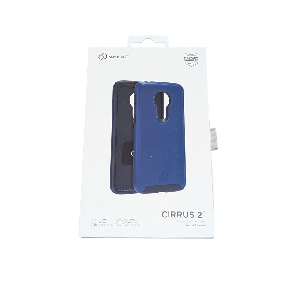 W3. Nimbus9 CIRRUS 2 Case for Moto G7‎ Power - In Midnight Blue, Mount Ready, Qi